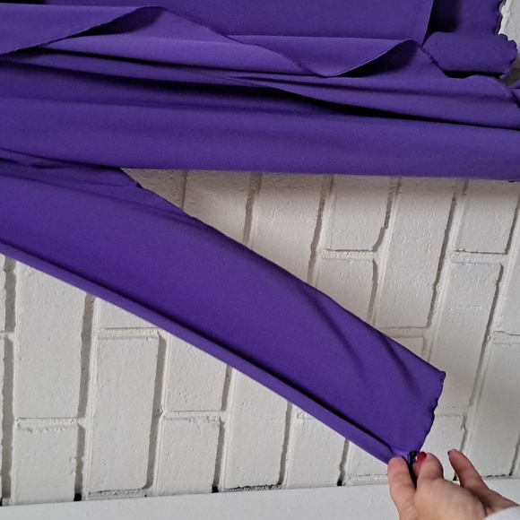 Effortless Style Purple 2 Piece Formal Ruffle Tank/Open Cardigan. Sz Medium NWOT - Picture 3 of 9